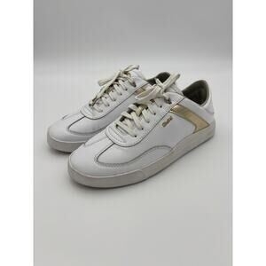 OluKai Ha'upu White Gold Leather Sneakers Size 8 / 38 Convertible Mules